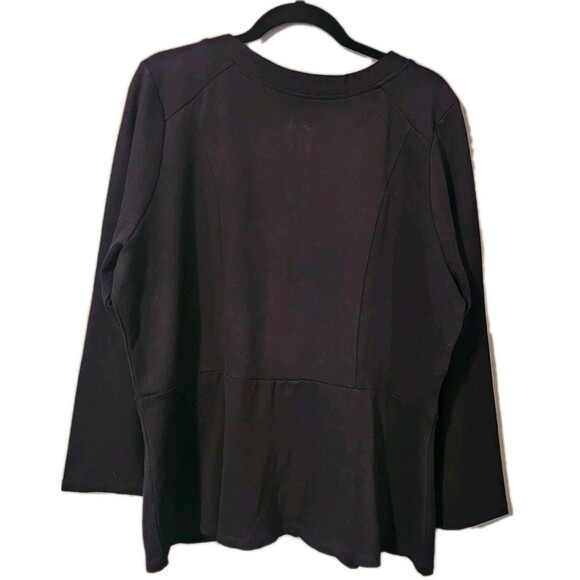 Ruby Ribbon Black Ponte Zippered Blazer Size XXL - Picture 2 of 2